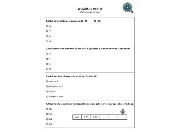 Patrones numéricos - Guía de ejercicios 