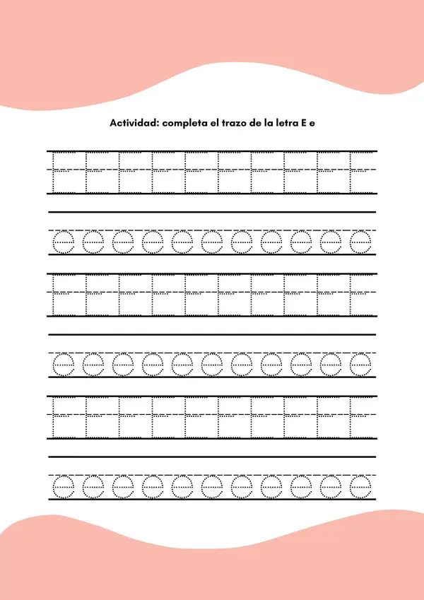 Actividades con la Letra E – Trazos e identificación 