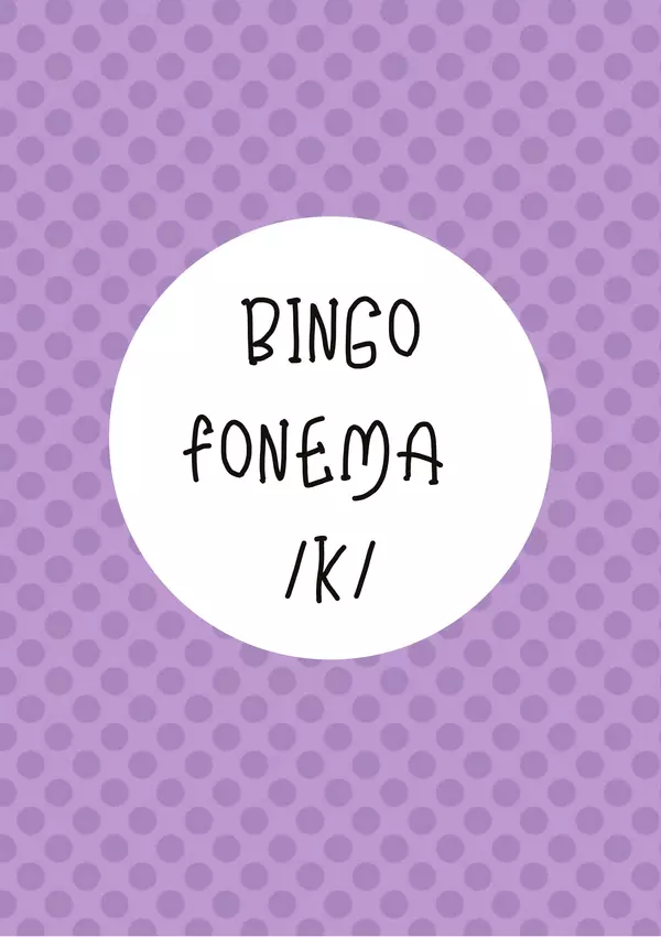 Bingo fonema "K"