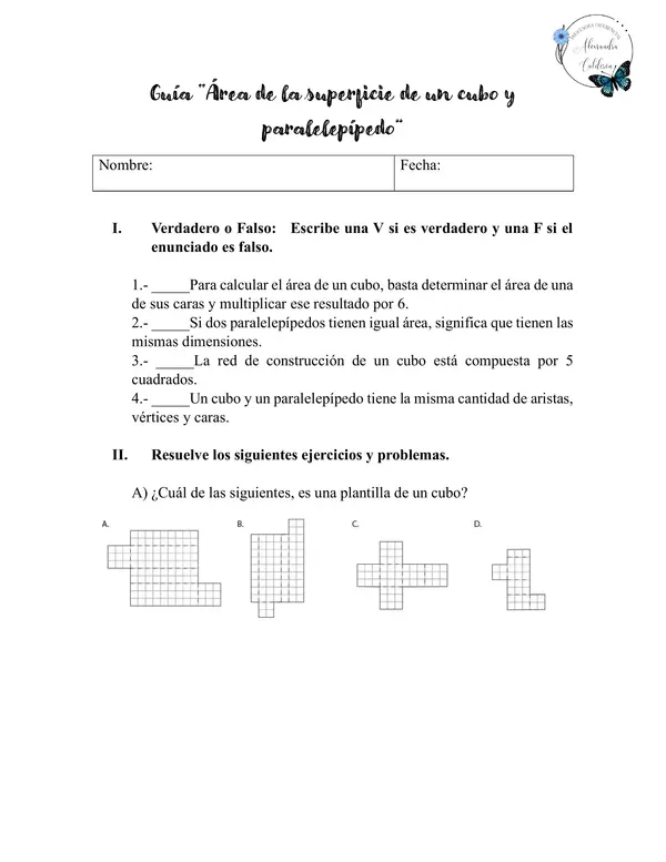 Área de la superficie de cubos y paralelepípedos