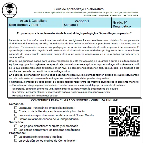09M1SEM1 - Introducción aprendizaje cooperativo, diagnostico