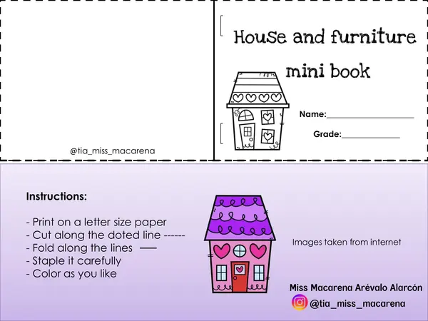 House and Furniture mini book