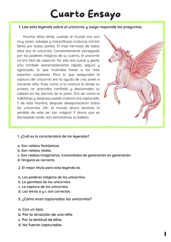 Ensayo SIMCE N°4: De leyendas mágicas a crónicas de Valparaíso