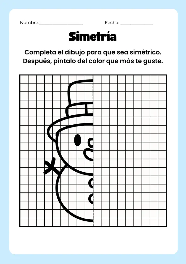 Fichas para ejercitar la simetría con temática de Navidad