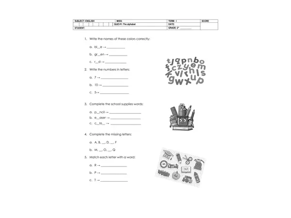Quiz: the alphabet