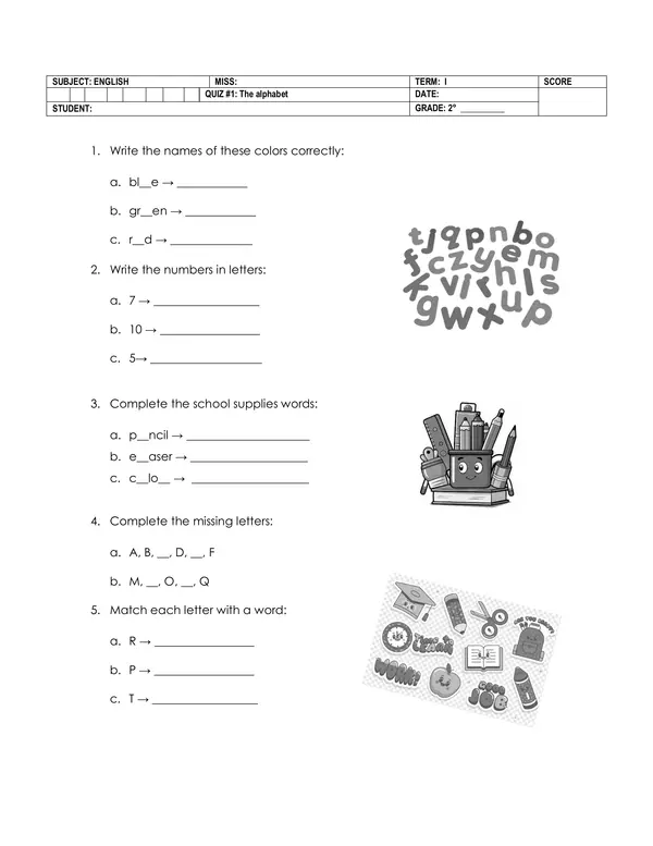 Quiz: the alphabet