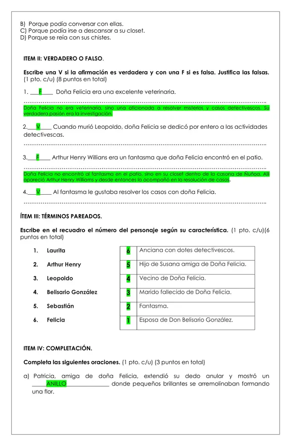 Prueba Lectura - Mi querido fantasma