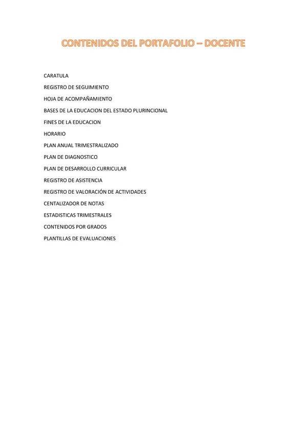 CONTENIDOS DE PORTAFOLIO