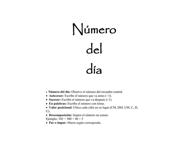 Número del día