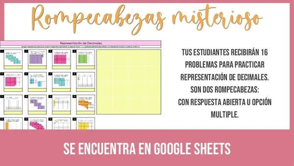 Representación de Decimales Rompecabezas Misterioso