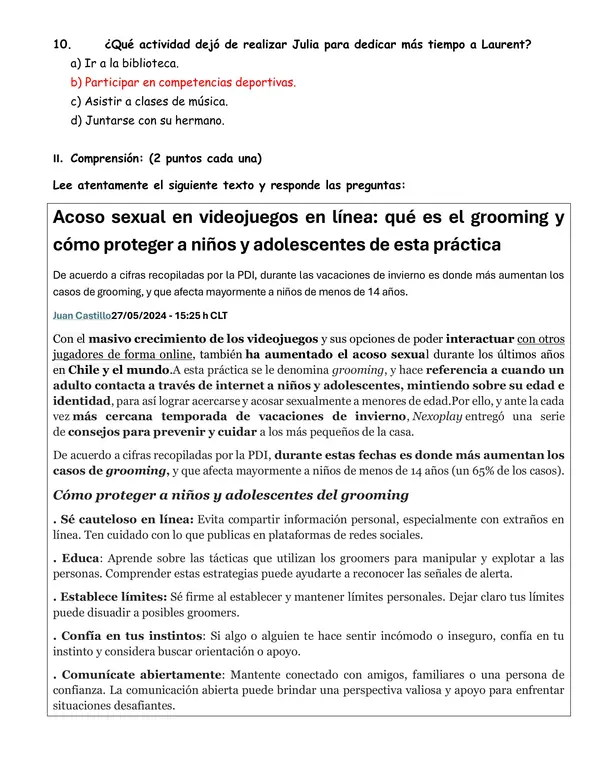 Evaluación del libro "Mala Conexión" 