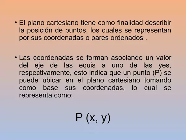 Presentacion El Plano cartesioano, Septimo Basico.