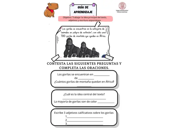 Actividad de comprensión lectora 
