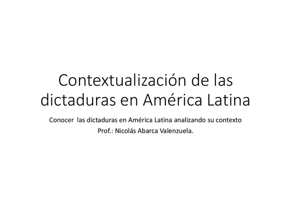 contexto de las dictaduras de América Latina