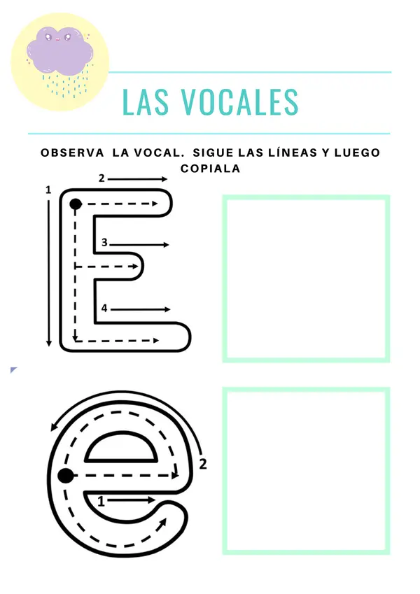Grafomotricidad de las vocales