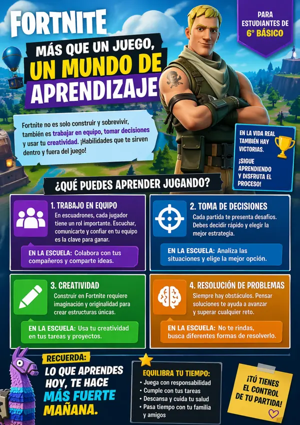 Guía de Comprensión Lectora y Atención – Fortnite