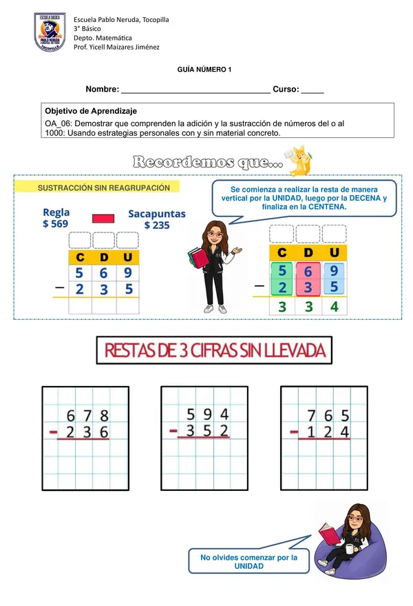 Guia formativa "Resta con y sin canje"