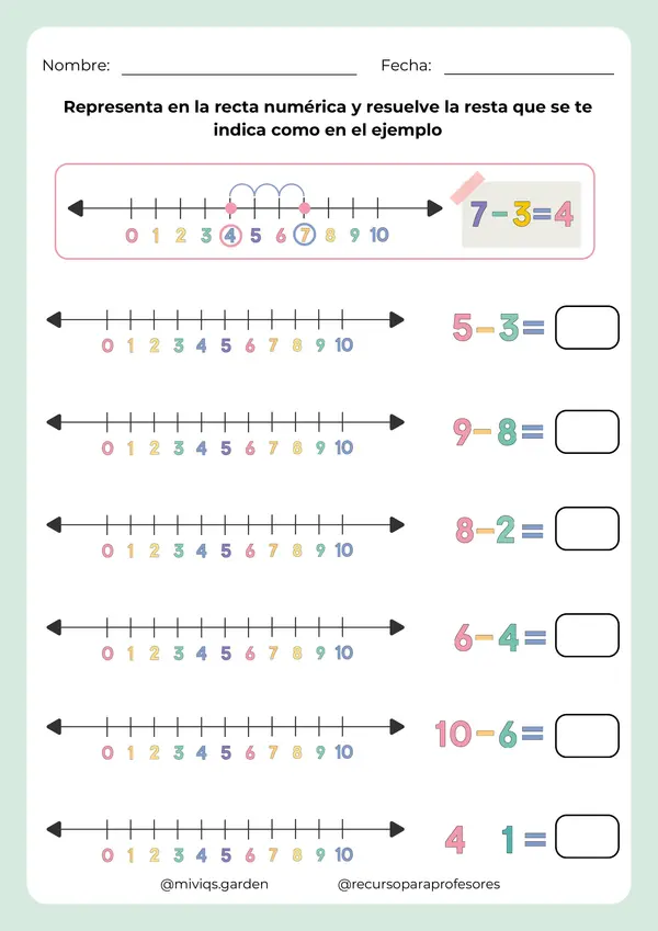 Cuaderno de Restas (30 actividades)