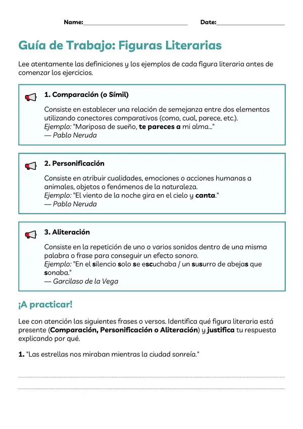 Guía de figuras literarias 5°