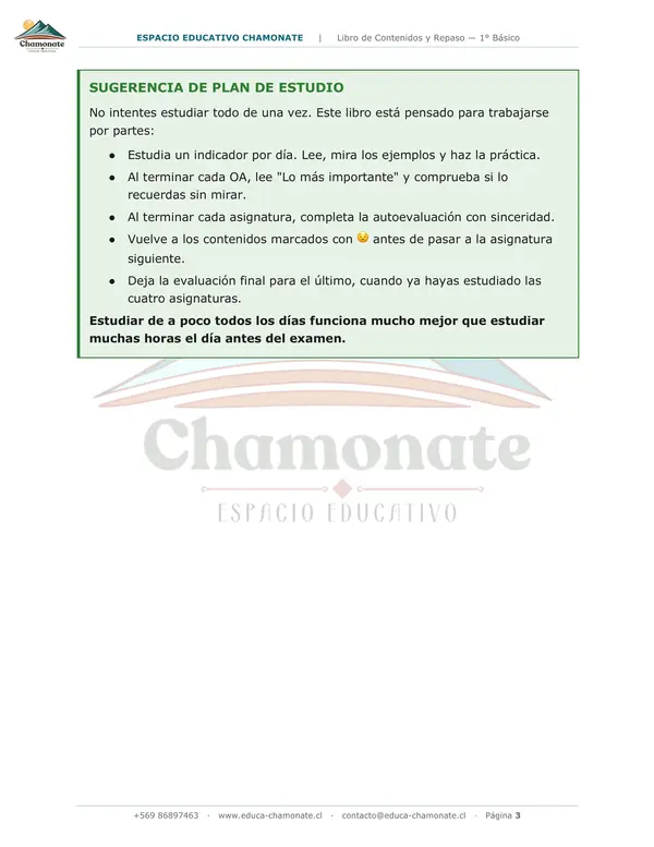Material de preparación para Exámenes Libres 1º Básico 
