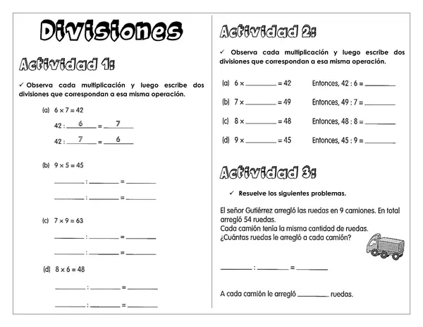 Guía de trabajo - Divisiones