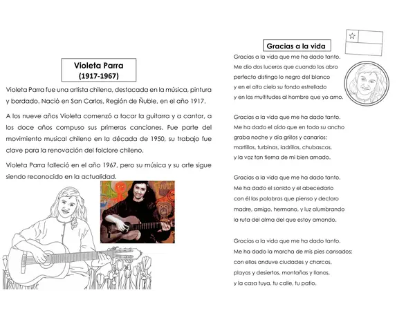 1° básico. Violeta Parra para niños