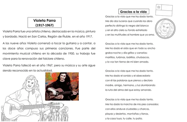 1° básico. Violeta Parra para niños