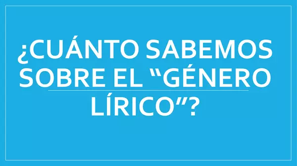 Trivia "Género lírico"