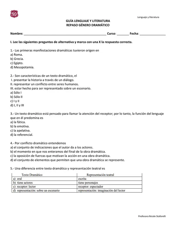 Guía género dramático