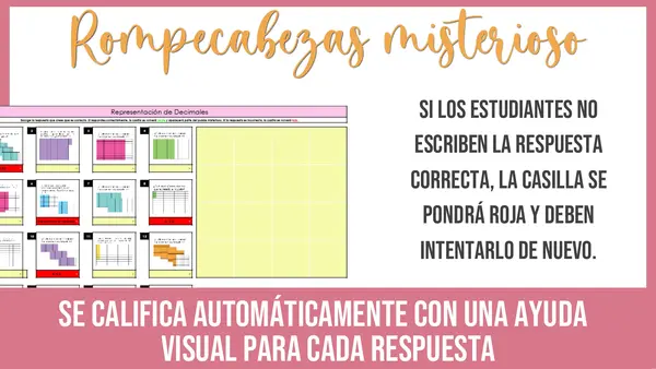 Representación de Decimales Rompecabezas Misterioso