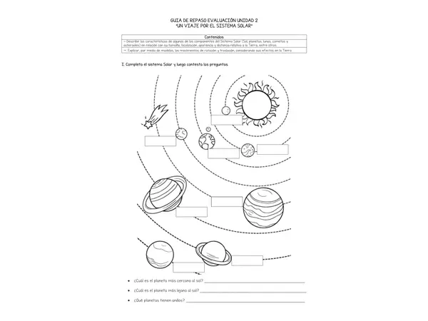 Guía de repaso Sistema Solar