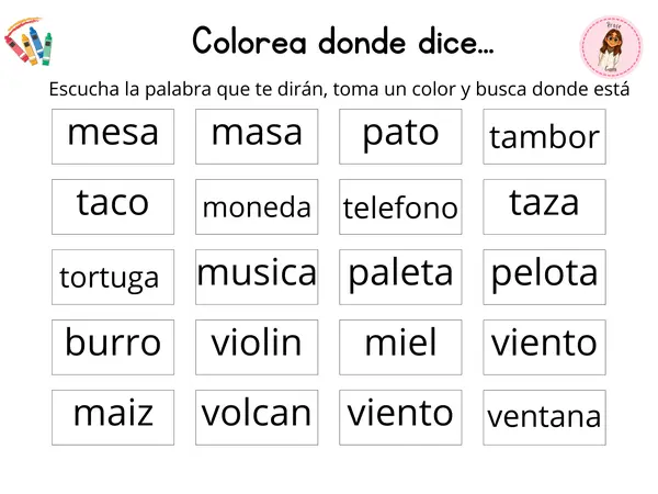 Actividades lectura 1° básico