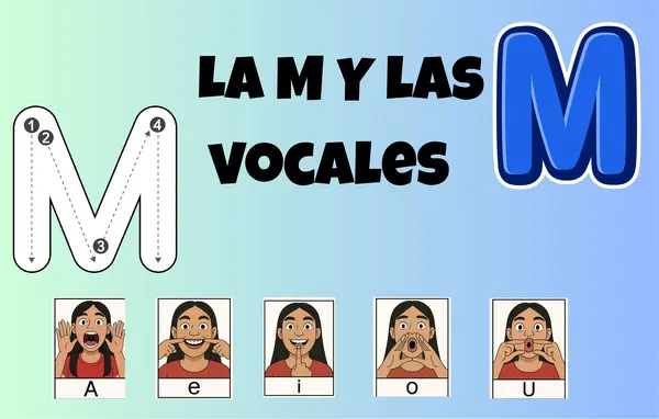 Material Plastificable: La M y las Vocales