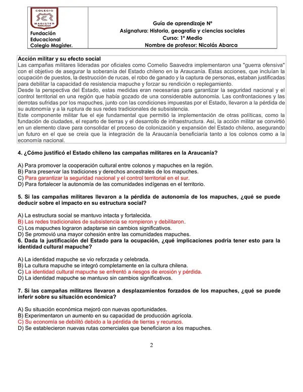 La ocupación de la araucania y la política de Estado