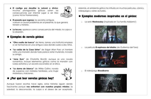 Guía de trabajo - La novela gótica 