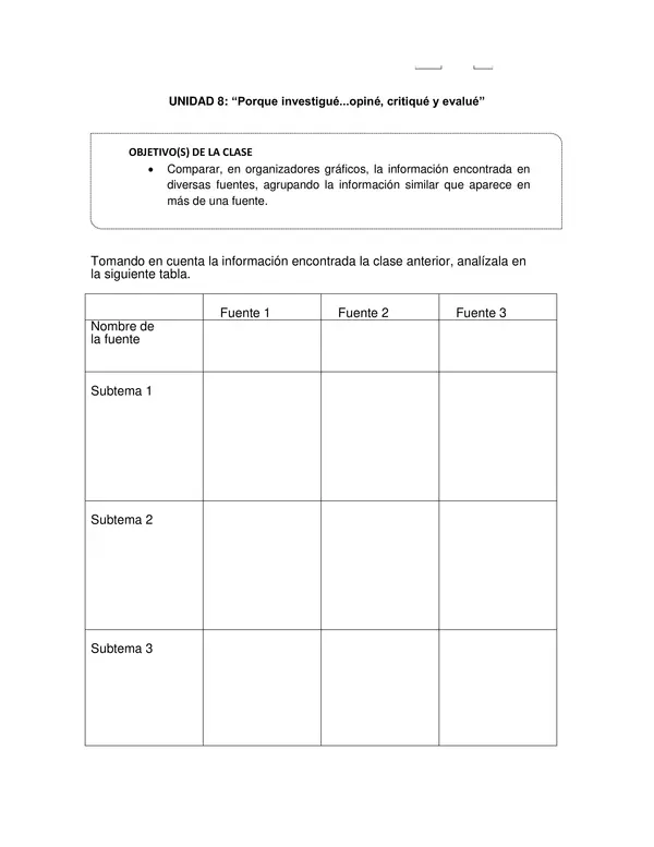 Guia de Lenguaje y Comunicacion 6 Basico: Porque investigué...opiné, critiqué y evalué (Semana