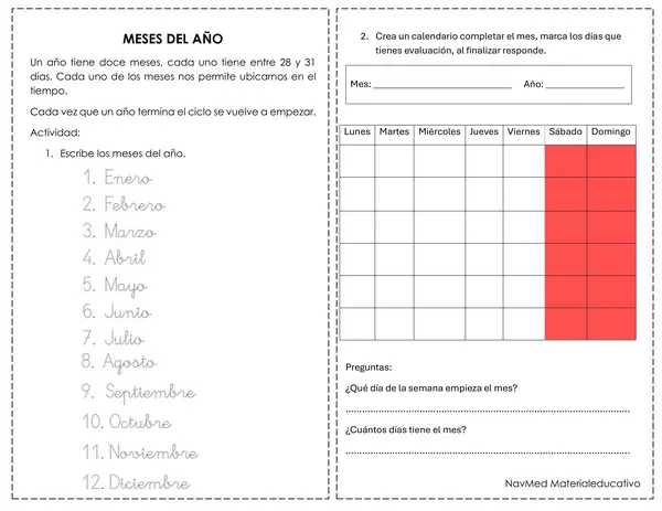 Historia Meses del año