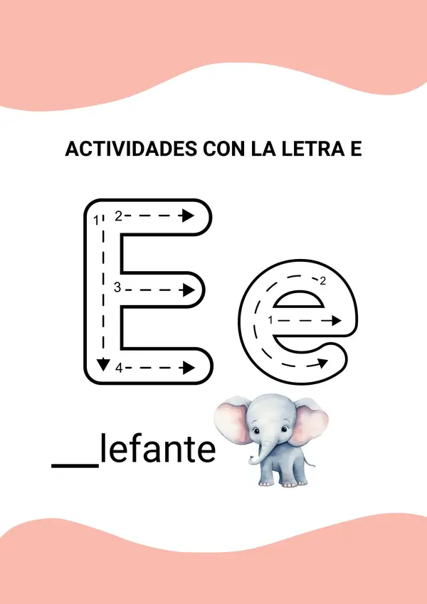 Actividades con la Letra E – Trazos e identificación 