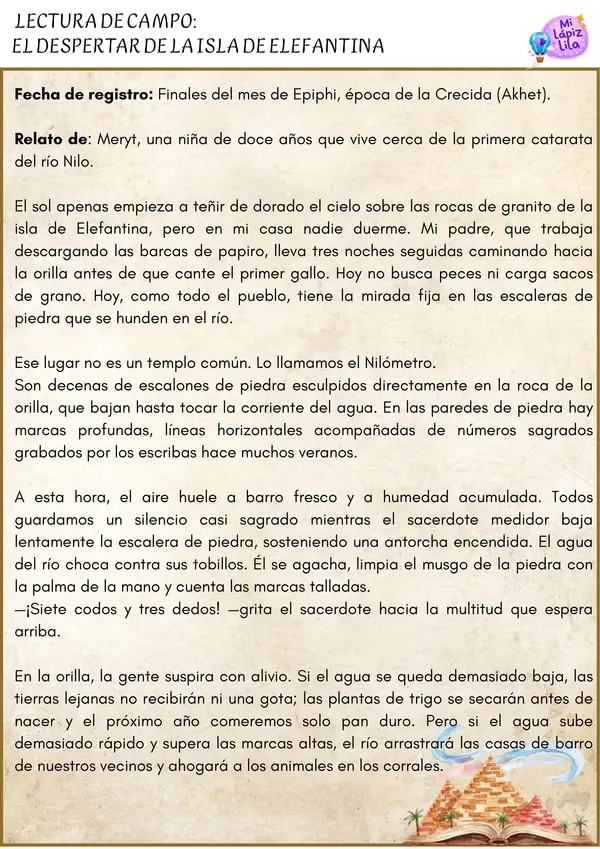 El Nilo, el Nilómetro y las Medidas Egipcias: Actividades Interdisciplinarias
