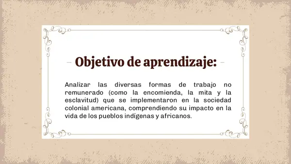 Forma de trabajo colonial 8º basico