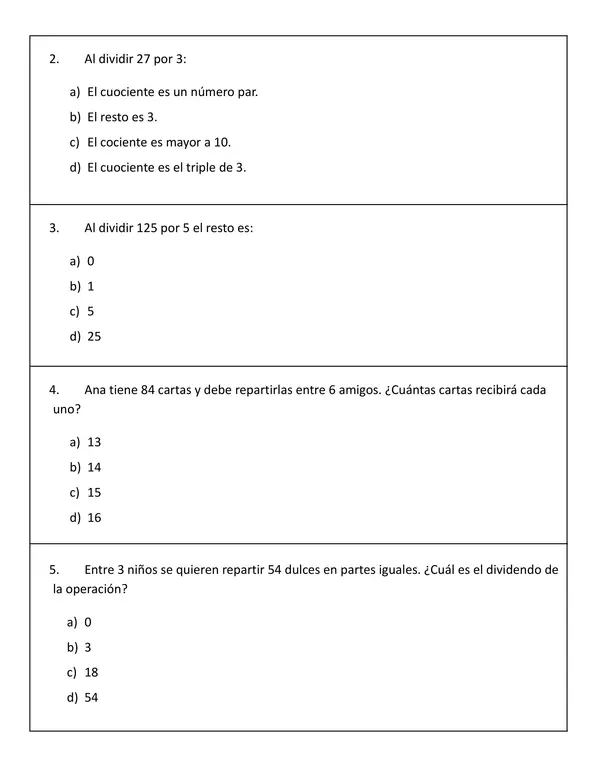 Guía de Matemáticas Nº5: División.