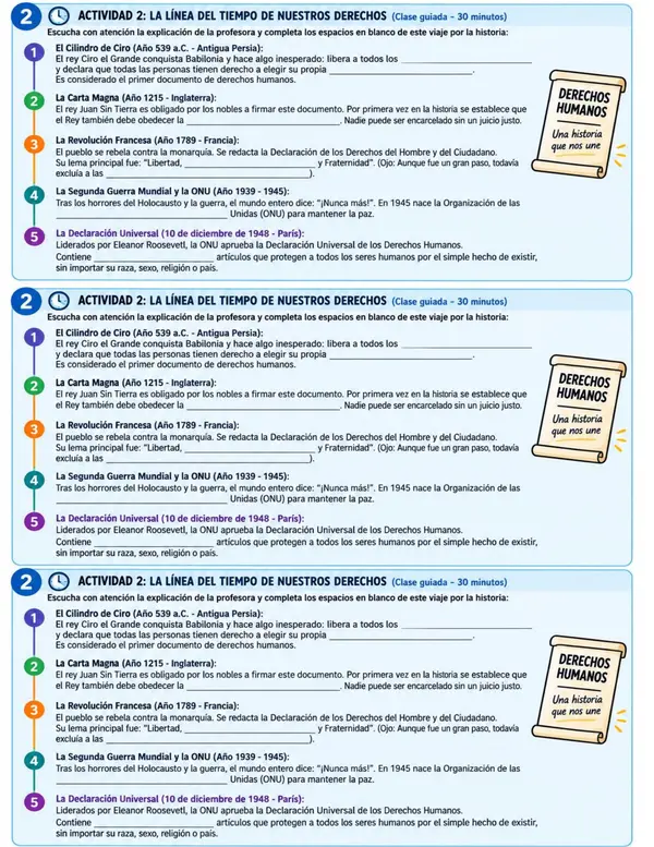 LINEA DEL TIEMPO DERECHOS HUMANOS