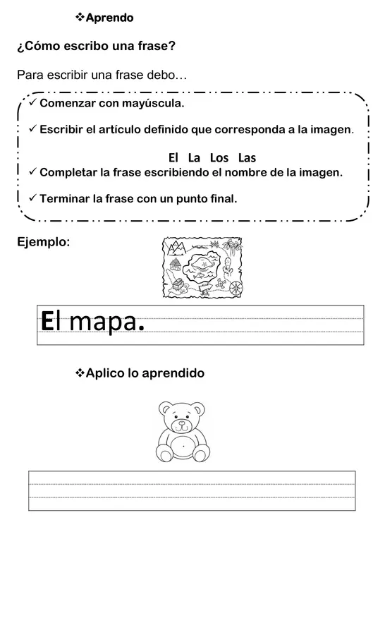 Creación de frases 1° básico