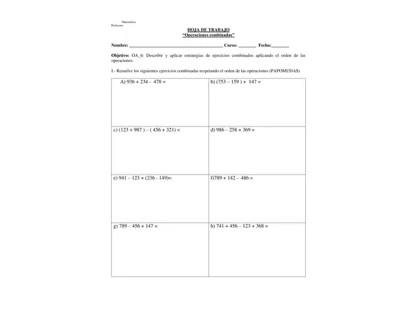 Operaciones combinadas 