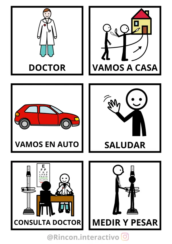 PICTOGRAMAS (IR AL DOCTOR, RUTINA DIARIA Y VACACIONES/VIAJES)