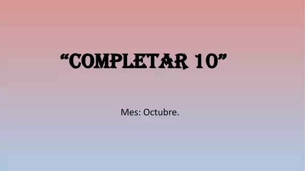 Presentacion Tecnicas para sumar 10 o quitar 1 ; segundo Basico