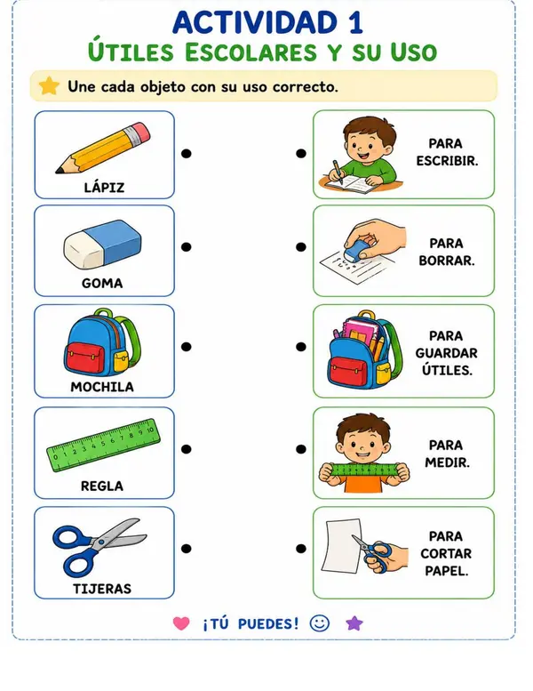 “Aprendo Relacionando” Actividades visuales de clasificación, relación y uso de objetos.