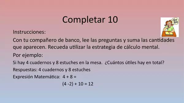 Presentacion Tecnicas para sumar 10 o quitar 1 ; segundo Basico