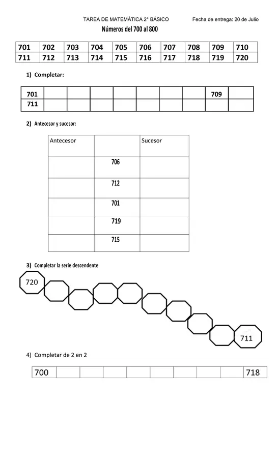 Números del 700 al 800