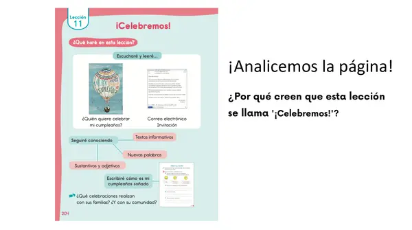 Lección 11 "Celebremos" 2° Básico Leo primero